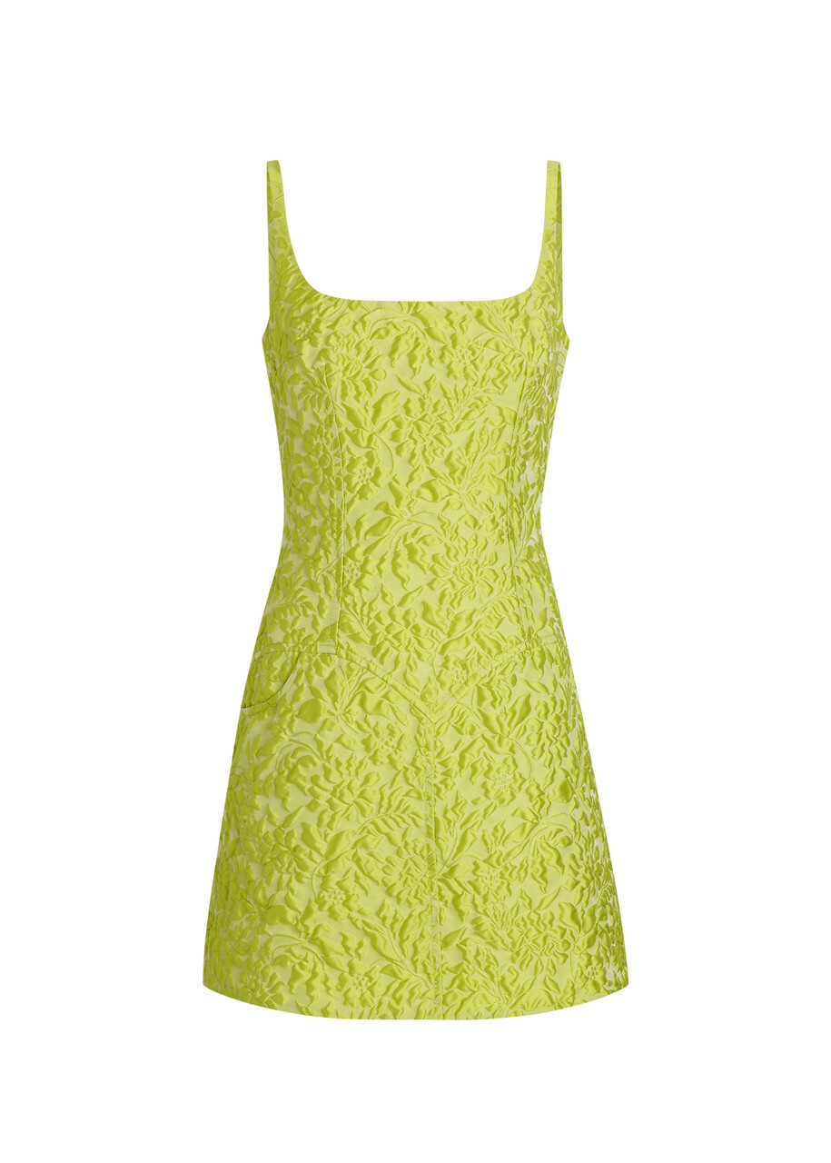 Emilia Wickstead Eliezer Floral-jacquard Cloqué Mini Dress Green