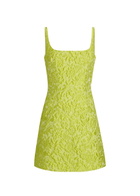 Emilia Wickstead Eliezer Floral-jacquard Cloqué Mini Dress Green