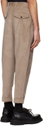 AMI Paris Beige Carrot Oversized Trousers