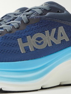 Hoka One One - M Bondi 8 Rubber-Trimmed Mesh Running Sneakers - Blue