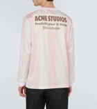 Acne Studios Logo striped satin T-shirt