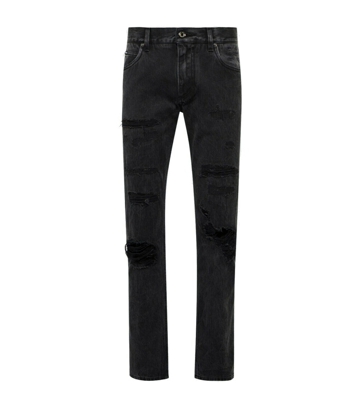 Photo: Dolce&Gabbana - Distressed slim-fit jeans