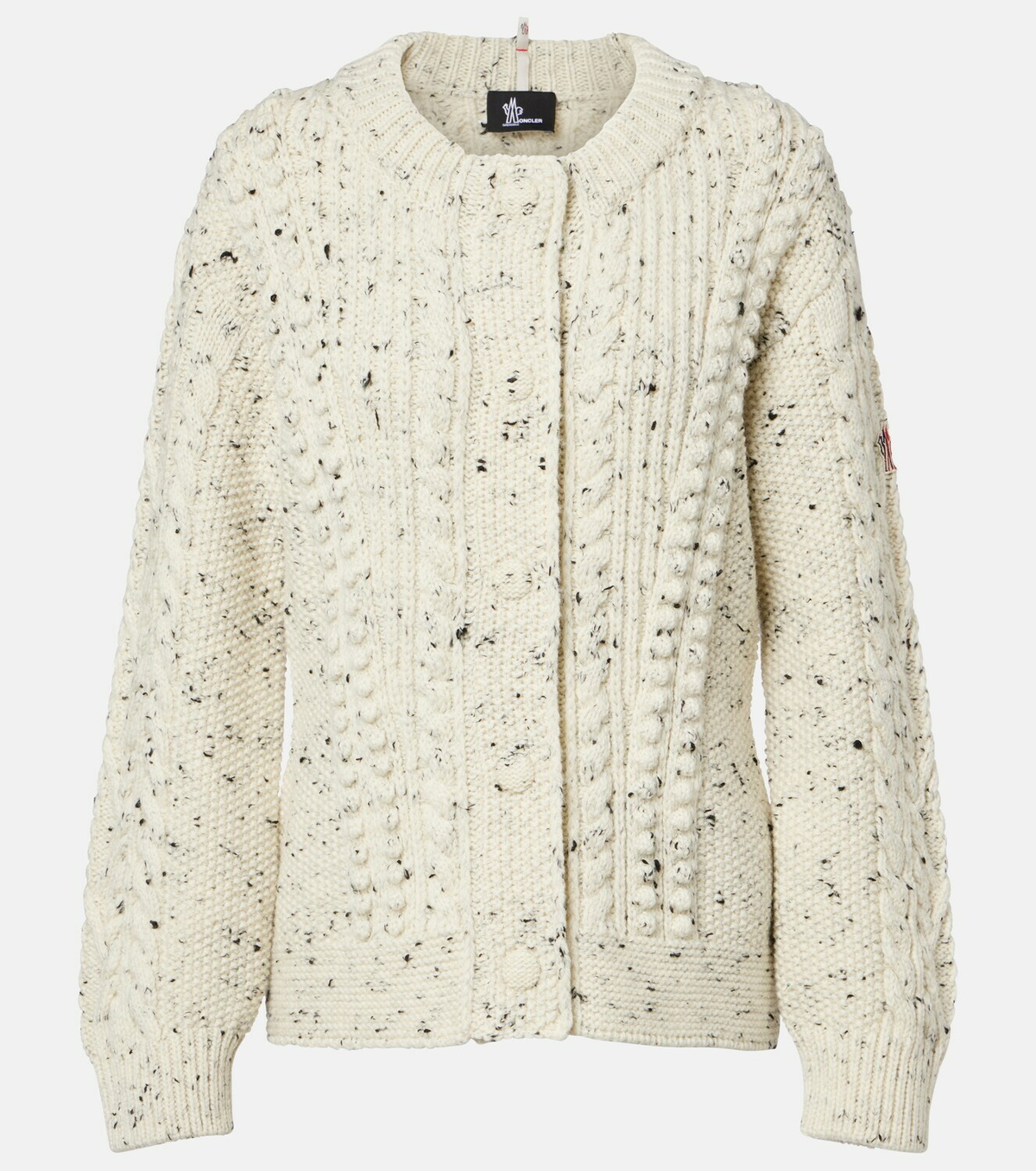 Moncler Grenoble Cable-knit wool cardigan