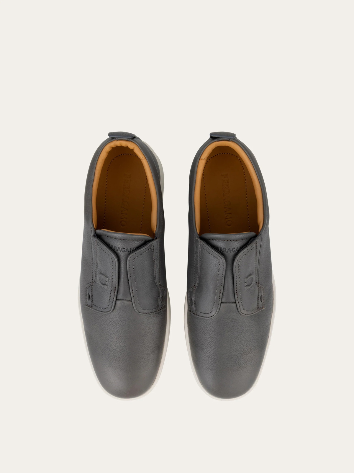 Ferragamo Mens Derby slip-on in Grey
