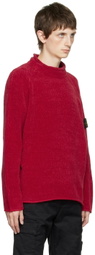 Stone Island Red Chenille Sweater