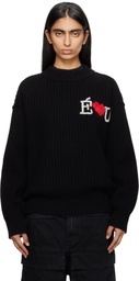 Études Black Heavy Round Neck Sweater