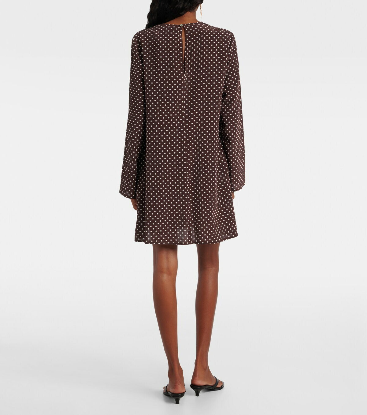 Asceno Larissa polka-dot silk crêpe minidress