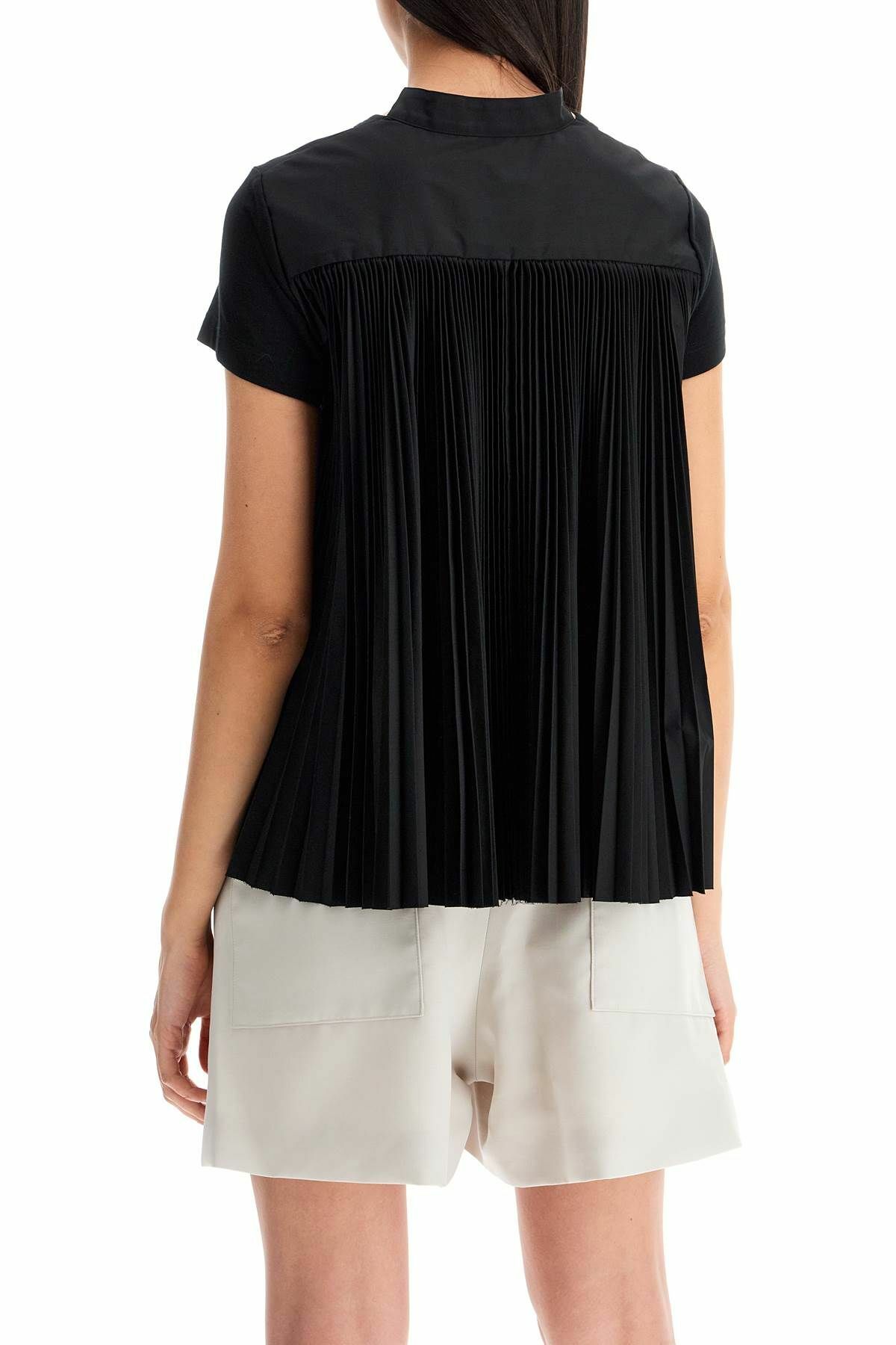 SACAI pleated back t-shirt Black Sacai