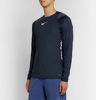 Nike Training - Pro Mesh-Panelled AeroAdapt T-Shirt - Blue