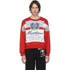 Moschino Red and White Budweiser Edition Logo Sweatshirt