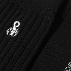 SOPHNET. Men's Logo Ribbed Sock in Black