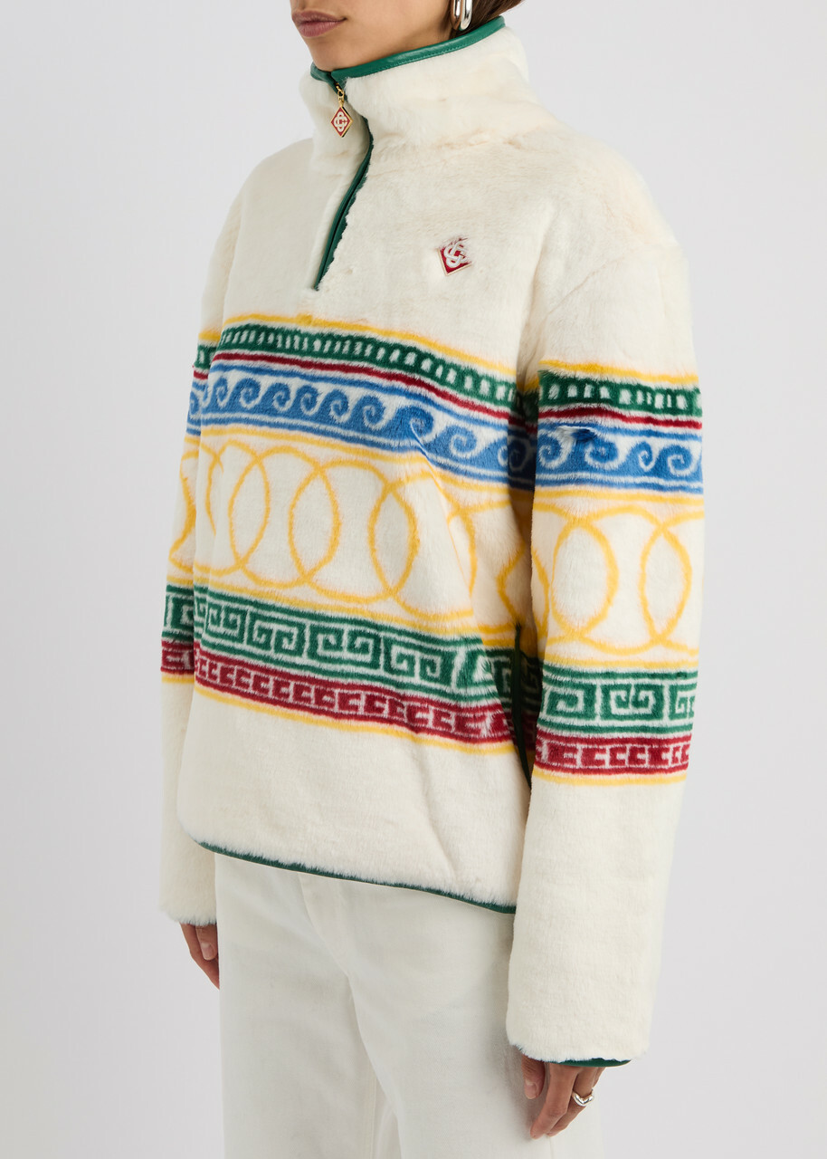 Casablanca Les Anneaux Printed Faux fur Sweatshirt Multicoloured