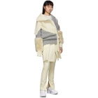 Sacai Grey and Off-White Cable Knit Jacket
