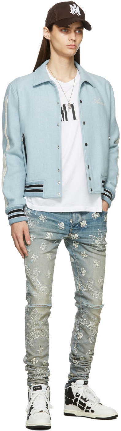 Flocked Paisley Bandana Jean Aged Black | The Webster