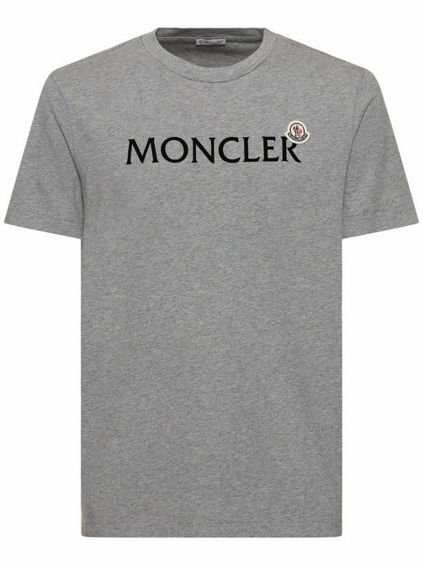 Photo: MONCLER Flocked Logo Cotton T-shirt