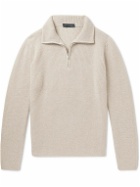 Thom Sweeney - Ribbed Merino Wool and Cashmere-Blend Half-Zip Sweater - Neutrals