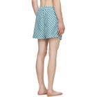Casablanca White & Green Cubist Monogram Printed Swim Shorts