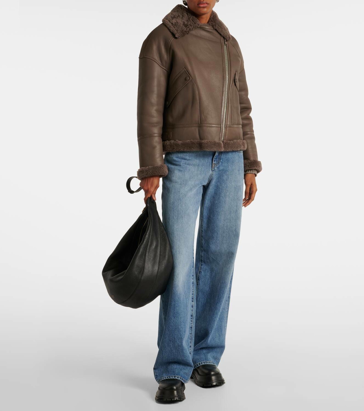 Yves Salomon Meteo shearling-lined leather jacket