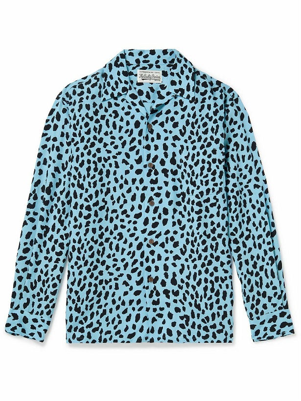 Photo: Wacko Maria - Camp-Collar Leopard-Print TENCEL™ Lyocell Shirt - Blue