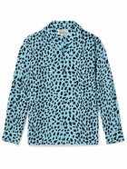 Wacko Maria - Camp-Collar Leopard-Print TENCEL™ Lyocell Shirt - Blue