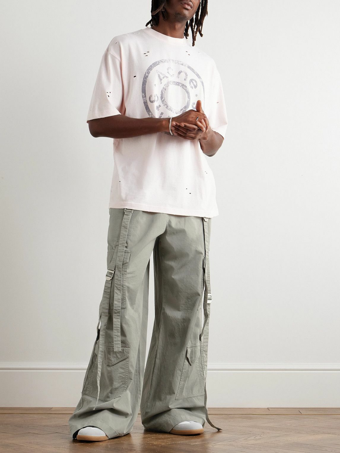 【PORTERNA】Gronn Soap Trousers Acne Studios - Probero Wide-Leg Organic Cotton-Twill Cargo