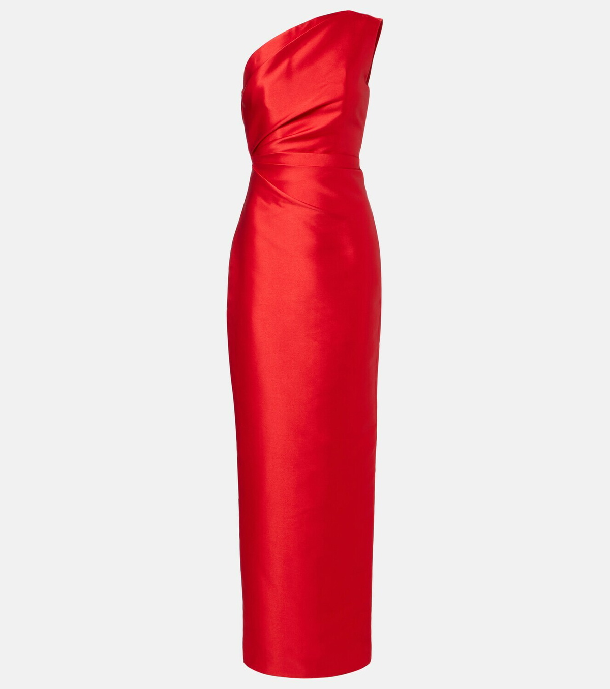 Solace London Kira draped one-shoulder satin maxi dress