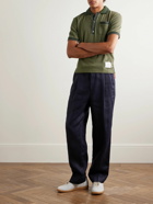 Thom Browne - Slim-Fit Striped Pointelle-Knit Cotton Polo Shirt - Green