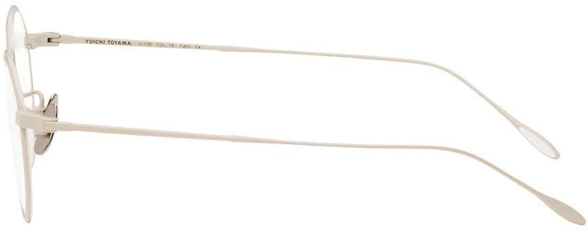 YUICHI TOYAMA. SSENSE Exclusive Beige Herbert Glasses