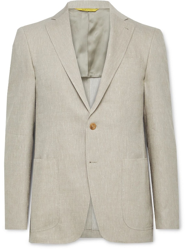 Photo: Canali - Kei Slim-Fit Linen and Wool-Blend Suit Jacket - Neutrals
