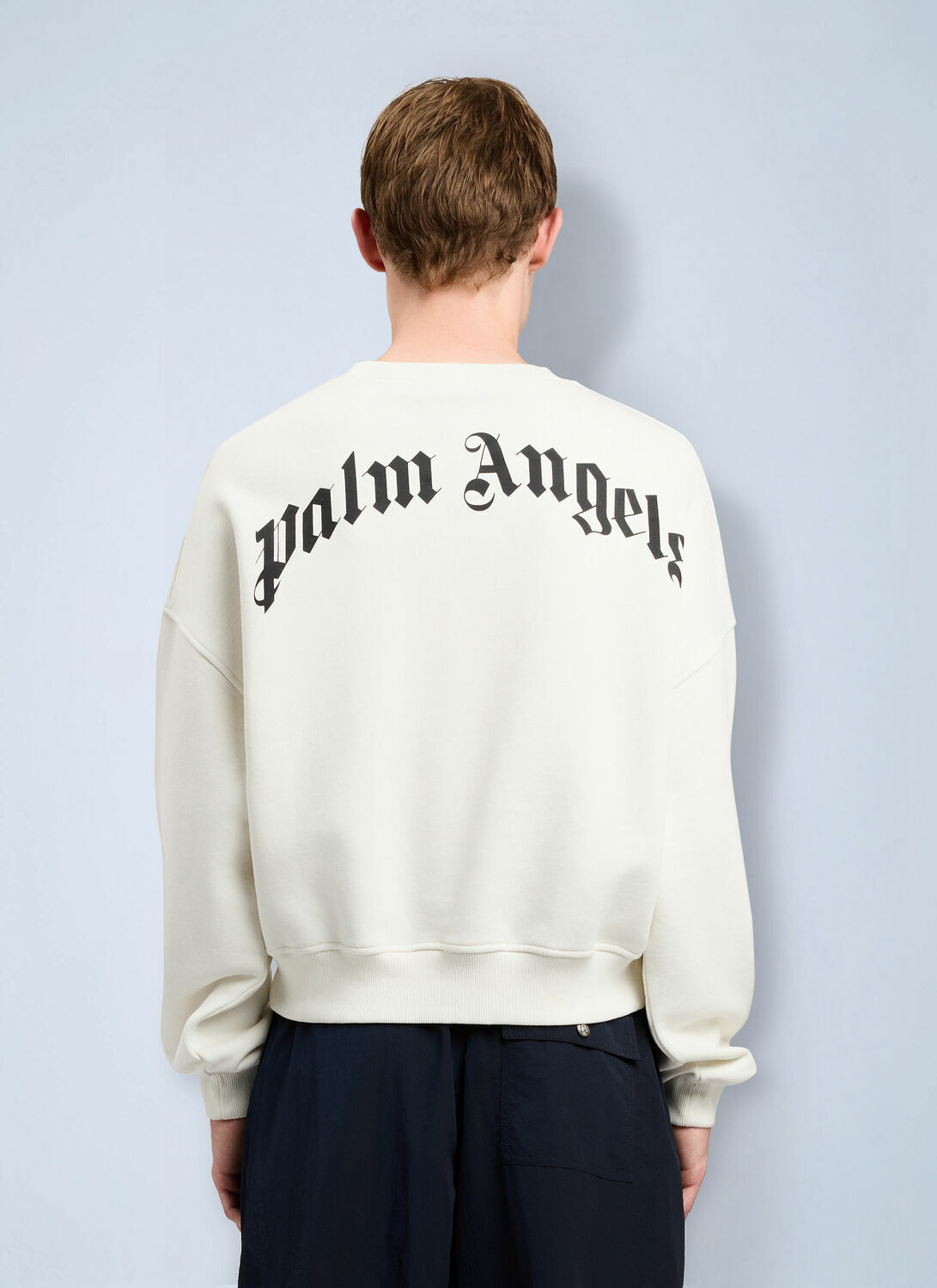 Palm Angels Back Curved Logo Loose Sweatshirt