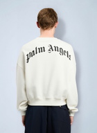 Palm Angels Back Curved Logo Loose Sweatshirt