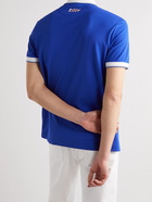 Kiton - Logo-Embroidered Cotton-Piqué Polo Shirt - Blue