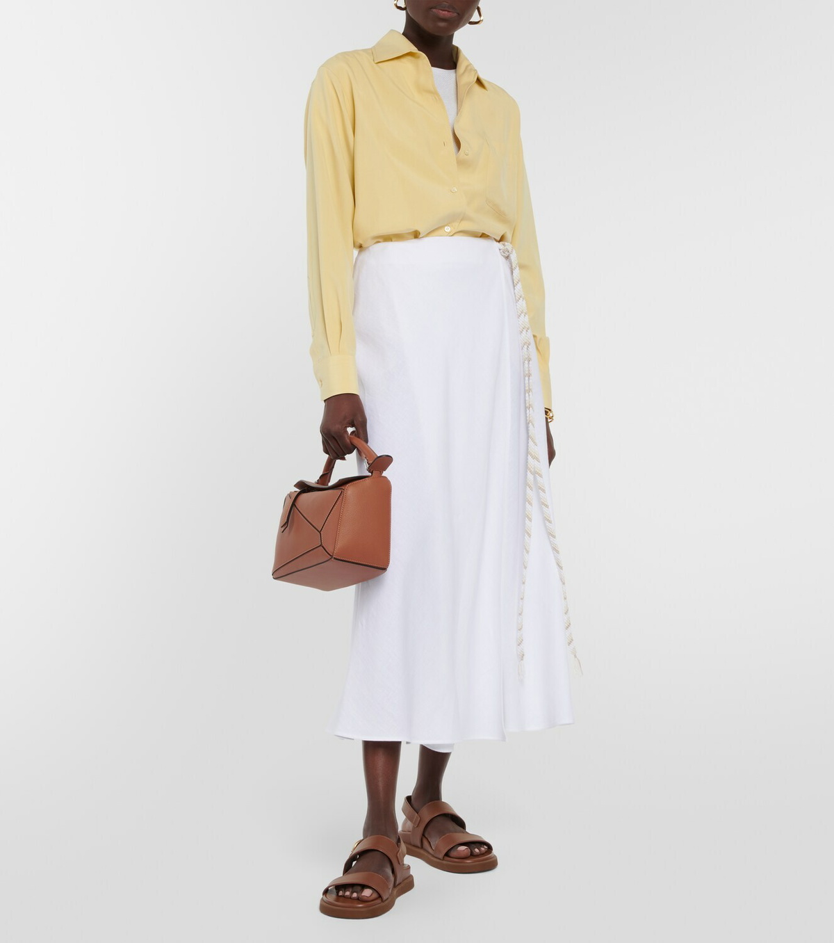 Loro Piana Tania linen wrap maxi skirt Loro Piana