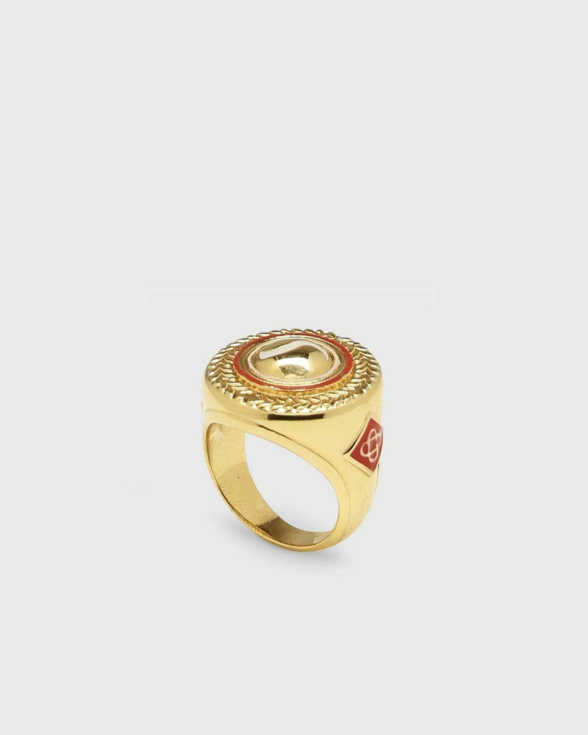 【CASABLANCA】SPORTS メダリオンリング Casablanca Men's Sports Medallion Ring in Gold/Multi Casablanca