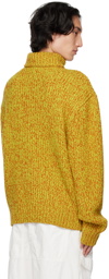 King & Tuckfield Green & Orange Marled Turtleneck