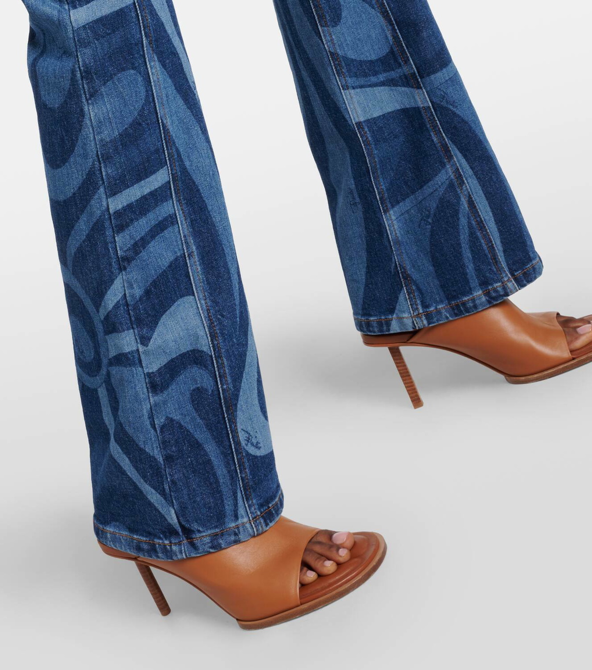 EMILIO PUCCI マルモ ベルト付きデニムジャンプスーツ Pucci Marmo-printed denim jumpsuit Emilio Pucci