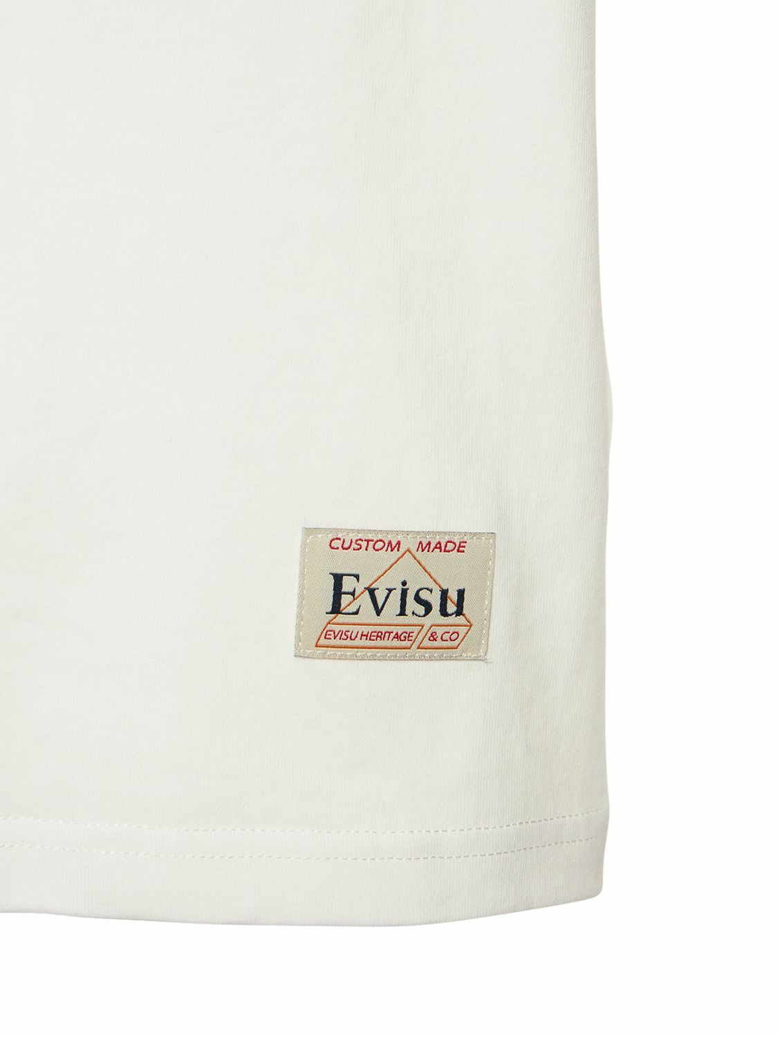 EVISU Cotton Lucky Cat Printed T-shirt