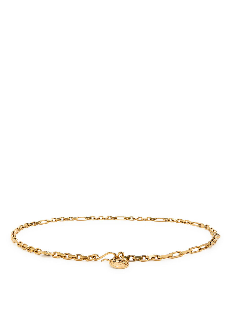Etro Logo-engraved Chain Belt Gold