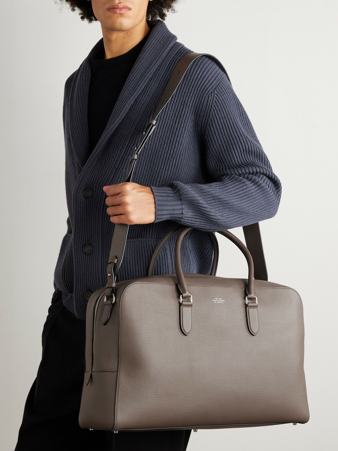 Smythson - Ludlow Full-Grain Leather Weekend Bag