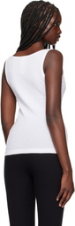 Versace Underwear White Rib & Embroidery Patch Tank Top