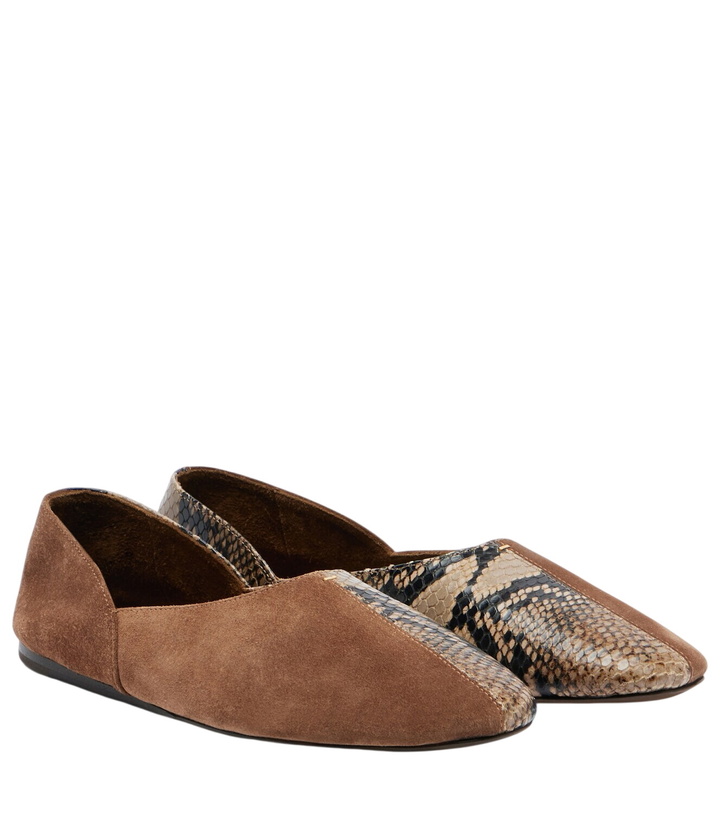 Photo: Khaite Jane snake-effect leather and suede ballet flats