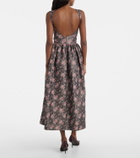 Markarian Apple floral taffeta corset midi dress