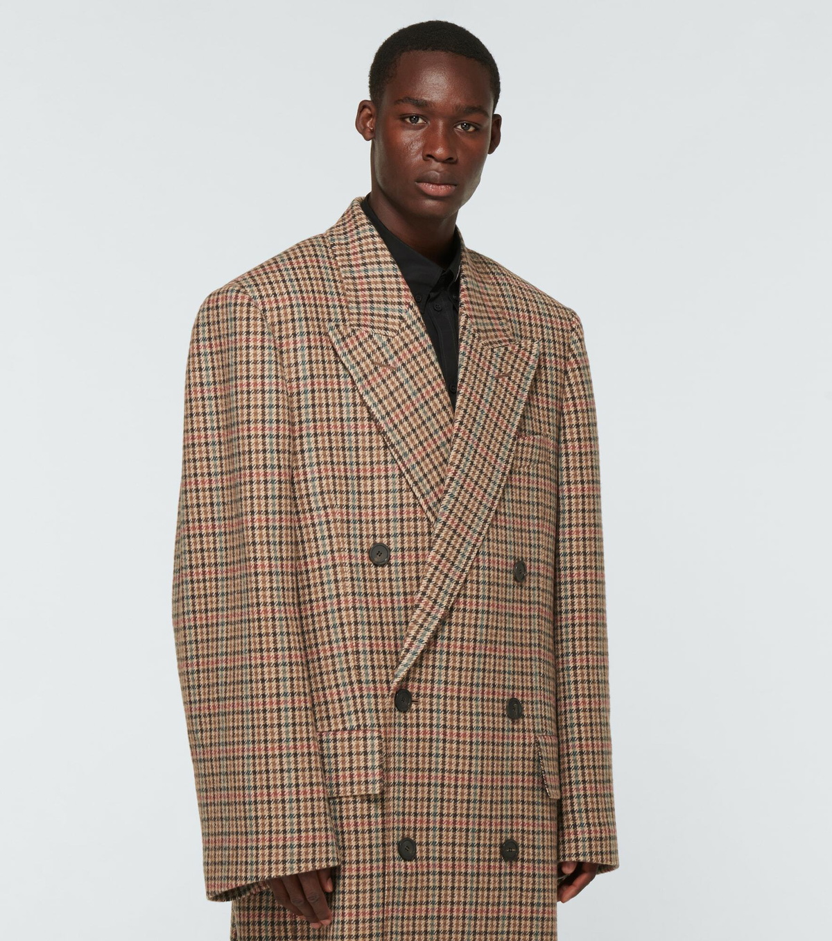 Balenciaga - Checked wool overcoat Balenciaga