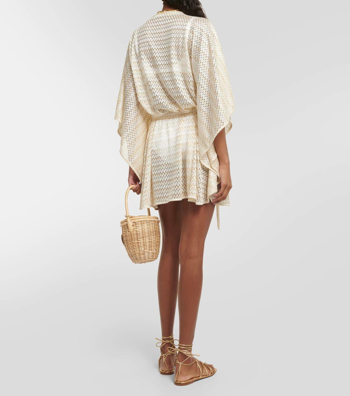 Melissa Odabash Petra metallic knit kaftan Melissa Odabash