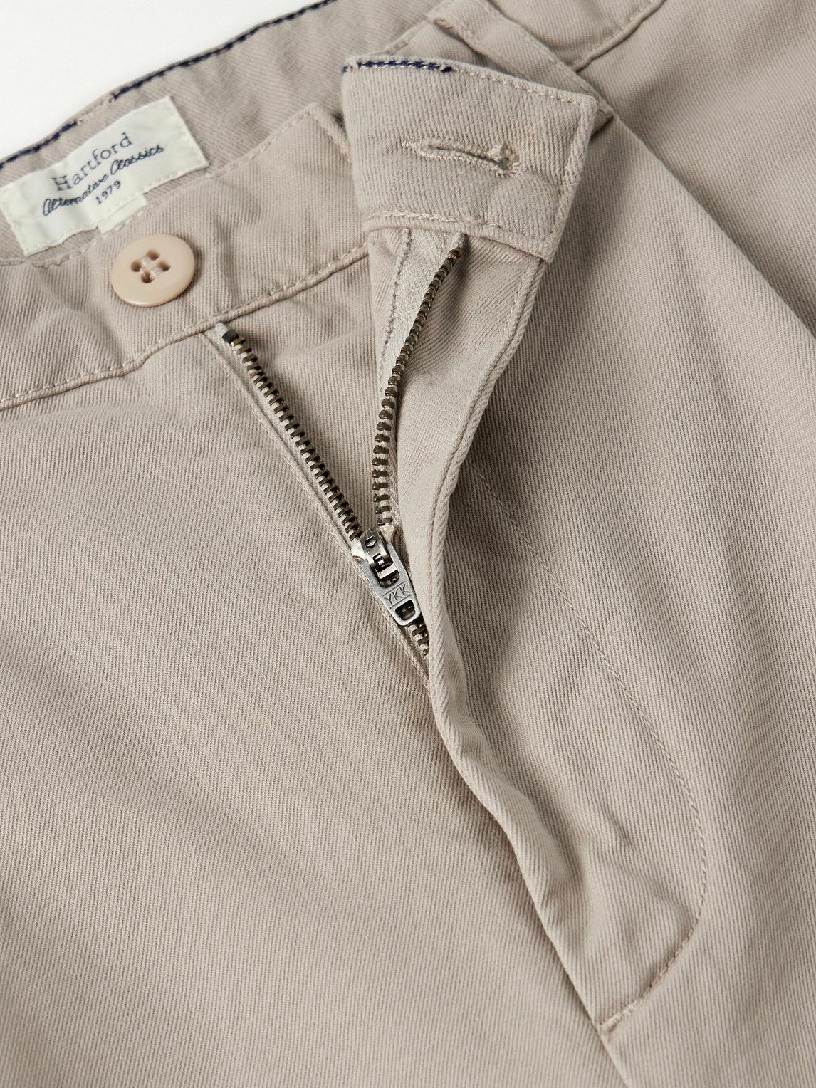 Hartford - Tommy Straight-Leg Cotton-Twill Trousers - Neutrals