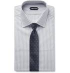 TOM FORD - Grey Slim-Fit Striped Cotton-Poplin Shirt - Gray