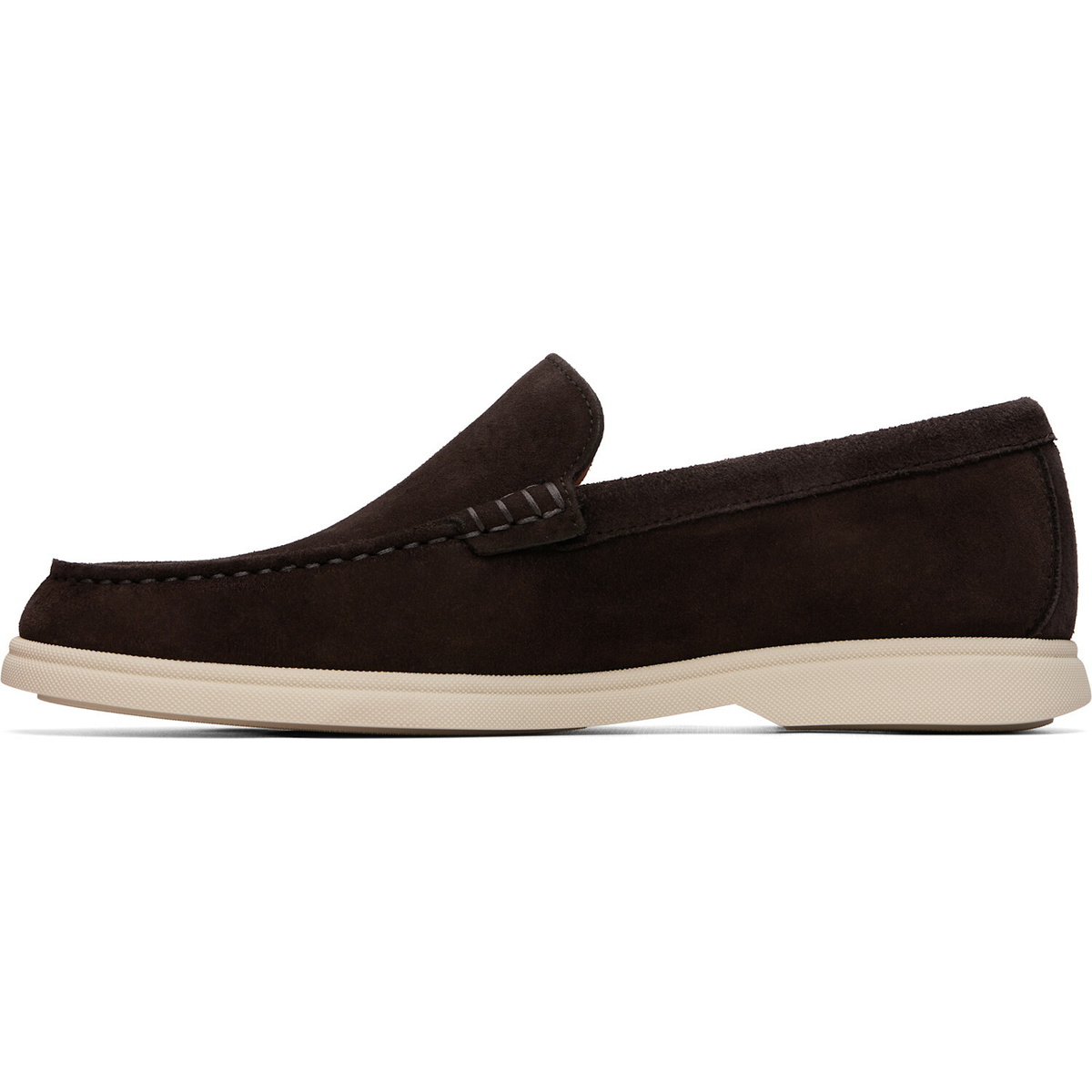 BOSS Brown Embossed Logo Suede Loafers