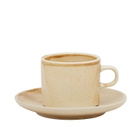 HKliving Cup & Saucer in Rustic Cream/Brown 
