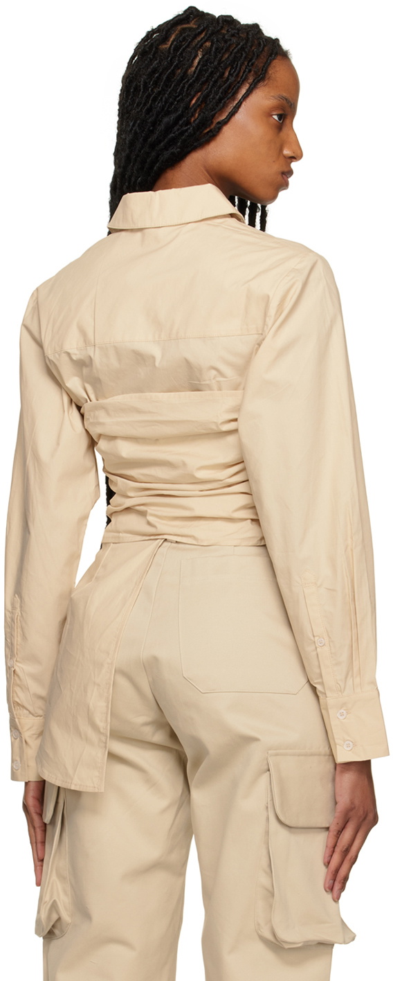 Elleme Beige Draped Shirt