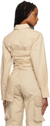 Elleme Beige Draped Shirt